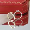 Wedding Love Rings Designer Rectangle Diamond Couple Band Rings Men Women Proposal Engagement Ring With Box
