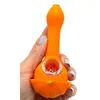 Zucca in silicone da 4,8 pollici Pipa da fumo Accessori per Halloween Fumo d'acqua Tubi manuali facili da trasportare con tamponi di cera