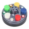 Watch Repair Kits Aluminum Alloy 4 Holes Oil Cup Holder Turntable 5 Dishes Dip Tool For Watchmakers