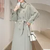 Women's Wool Women's & Blends 2022 Black Cashmere Coat Women Winter Thickened Outwear Jacket Female Korean Fashion Green Long Woolen