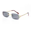 Gafas de sol de diseñador Mujer Hombre Lujo Cuadrado Genuino Cuerno de búfalo Gafas Hombre Marca Gafas de sol de madera Vintage C-Shade Buffs Gafas Sin montura Carti Anteojos Lunette