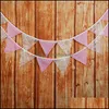 Party Decoration Pennant Banner Flags 3.2m POGRAph Home Decor Baby Shower Garland Happy Birthday Easter Cotton Bunting Drop Delivery Dhyrn
