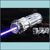 Laserzierter Milit￤r 500000 m Blau Zeiger Sicht Super Powerf LED Light Taschenlampe Lazer Torch Jagd Drop 4 xjfshop otp1j