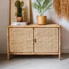 Hooks Natural Rattan Woven Garderob Shoe Cabinet Side Chest of Drawers Multifunktionell förvaring Retro Japansk stilkonst