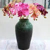 Decorative Flowers Artificial Plastic Orchid Phalaenopsis Leaf Wedding Road Lead Flower Home Bedroom Garden Desktop Arrangement Decoration