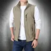 Men's Vests Summer Thin Vest Jacket Men Outdoor Casual Clothes Lightweight Short Sleeve Vests Men Stand Collar Male Trekking Coat Traveling 220920