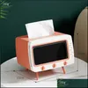 Cajas de pañuelos Servilletas Retro Creativo Soporte para teléfono móvil Servilleta Der TV Caja Almacenamiento Comedor Hogar Sala Decorat Nerdsropebags500MG Dht0Z