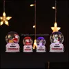 Party Decoration Christmas Glowing Crystal Snow Ball Santa Claus Glass Desktop Year Gift Home Decorationparty Drop Delivery 2021 Gard Dhtly