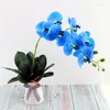Fleurs décoratives artificielles en plastique, feuille d'orchidée Phalaenopsis, pour salle de mariage, maison, jardin, balcon, bureau, accessoires d'arrangement floral