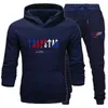 Tracce maschili da uomo per tracce di tendenza della moda stampare coppia con cappuccio per la felpa con cappuccio 2 pezzi Set sport abbigliamento da jogging casual abita