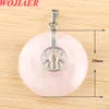 Rondly Natural Stone Pendant Crystal Amethysts Hangers Rose Pink Quartz Kettingen Sieraden voor vrouwelijke vrouwen Chrismtas BO927