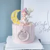 Festivo suprimentos angelas angel girl bolo decoração feliz aniversário para meninas princesas festa chá de bebê topper adorável