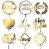 Świąteczne zapasy Golden Glitter Acryl Acold Tort Birthday Topper Cupcake Toppers Top Flags Party Wedding Dekoracja