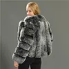Women Faux Leather imitation fox fur short coat casual fashion Street Shooting Winter outdoor warm multicolor long sleeves large fur collar coats size S-4XL