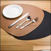 Mats almofadas de mesa de mesa Placemat Table Tape PU Couro Colo