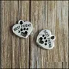 Charms Antique Sier Best Friend Dog Paw Print Heart Charms Pendants Сплано