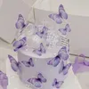 Forniture per feste Set per decorare torte Farfalla viola rosa Fiore artificiale Bellezza Bandiera Buon compleanno Matrimonio