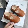 Sneakers Spring Autumn Kids Shoes T Strap Cut outs Leather Baby Girls Princess Single Retro Wedding Casual Shoe 220920