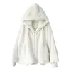 女性の毛皮nowsaa warm fleece parkas春秋コートコート濃厚なエレガントなジッパージャケット女性フード付きジャケットアウトウェアパーカー