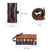 Titta på Boxes Leather Roll Case Luxury 6 Slot Oil Nubuck Cowhide Box Watches Display Påsar Travel Arvur Pouch Organizer