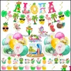 Décoration de fête Hawaiian Aloha Banner Banner Balloons Palm Feuilles Supplies Summer Tropical Wedding Dec Drop Livrot 2021 Home Ga Dhjof