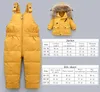 OC & Chery NF003 Clothing Sets Thick warm Down Coat Baby Bodysuit Outwear Real fur collar White duck Rompers 2-piece set Zipper opening Belt pants