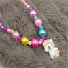 Collana di gioielli per unicorno per bambini Set di bracciali colorati Accessori per vestire le ragazze 2038 E3