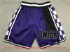 Classic Just Don Basketball Shorts Retro Williams Webber Bibby With Pocket Hip Pop Pant Zipper Sweatpants Fox Sabonis Monk Short xs-xxxl