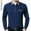 Męska marka Polos Casual Solid Fitness Long Rleeve koszulka Polo Men Jersey Pocket Męskie koszulki Sukienka Fashions 90351 220920