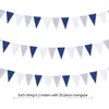 Party Decoratie 10ft Navy Blue White Royal Year Paper Triangle Flag Banners Boy Birthday Baby Shower Bruiloft Decoraties