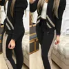 Pantalon deux pièces pour femmes printemps automne femmes 2 ensemble tenues survêtement haut à glissière et costume de Sport décontracté hiver 2 femme vêtements 220919