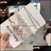 Hårklämmor Barrettes Rhinestone Imitation Pearls Barrettes Gold Plated Color Sweet Hair Clips Women Lady Side Clamps Headwear Jewelr DHFCS