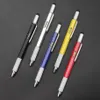 Multifunctional Handheld Ballpoint Pen Tool 6 In 1 with Measuring Technology Ruler Screwdriver Touch Screen Stylus Level