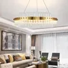 Kronleuchter Wohnzimmer LED-Kronleuchter Moderne Luxus-Kristalllampe Doppelglas-Aufhängungsschicht Esszimmerbeleuchtung Gold