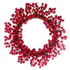 Flores decorativas 30cm de 35cm 40cm de coragem de coroa de natal Garland com porta de decoração de festa com bagas