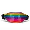 Ny midjep￥se Rainbow Color paljetter Fanny Pack Wallets Chest Luits Women Girl Travel Mobiltelefon J220705