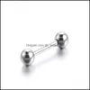 Navelklockknappen ringer 50st kirurgiskt st￥l piercing ring tunga bar 14g boll ￶gonbryn br￶stv￥rtor byggnad industriell kropp smycken c3 dr dhgxd