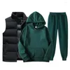 Men's Tracksuits Brand Men's Colet Hoodies calças de 3 peças Men Masculk Color Solid Casual Sets