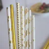 25pcs Disposable Paper Straws Creative Glitter Drinking Straw Fashion Birthday Party Supplies Mix Stripes Straws Tableware 20220920 D3
