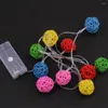 Strings Icoco 20 LED String Lighting Multi-colour Rattan Ball Lights Home Garden Fairy Lamp Party Decor Warm Wit