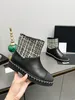 Winter Women Boots Boots Brand Black Designer Women Leather Shoes White Cotton Dark Fashion Boots with Box Size 35-41