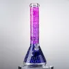 Renkli Heady Cam Bongs 13 inç büyük bongs el işleri tarzı nargile 7mm kalınlıkta pyrex cam su boruları buz çimdik dab teçhizatlar 18mm eklem dişi kase yayılmış downstem