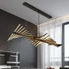 Lampy wiszące nordyckie salon LED żyrandol oświetlenie Fishbone Designer Dining Lighting Light