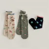 Socks Lawadka 3Pairsset 38 anos de algod￣o garotas meias meias de impress￣o infantil para meninas beleza aquecedores de perna de beb￪ Spring One tamanho 220919