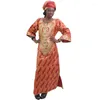 Ropa étnica MD 2022 Sudáfrica Vestido para mujeres Bazin Riche Dashiki Vestidos de ropa africana Patrón de bordado de bordado
