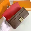 5A Top Designer Carteira Feminina Couro Velho Flor Carta Pallas Ing Fivela Original Bolsa de Moedas Longa Moda Clássica Casual Bill Card Clip Caixa de Presente