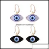 Pendant Necklaces Pendants Jewelry Simple Evil Eye Druzy Drusy Earrings Necklace Women Resin Imitation Natur Bdehome Otf8A