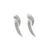 Stud Earrings Top Quality Women Punk Jewelry Rivet Spike Design Front Back Double Side Micro Pave Cz Horn Earring4006665