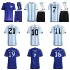 Men Kids Lionel Soccer Jersey 22-23 World Cup Angel Di Maria Kun Aguero Lo Celso Dybala Nicolas Gonzalez Nicolas Otamendi Football Shirt Kits Nation