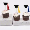 Fournitures de fête Graduation Topper Cake Hat Cupcake Grad Pick Party Cap Picks Dessert 2022 Décorations Cure-dents pour décoration Caps